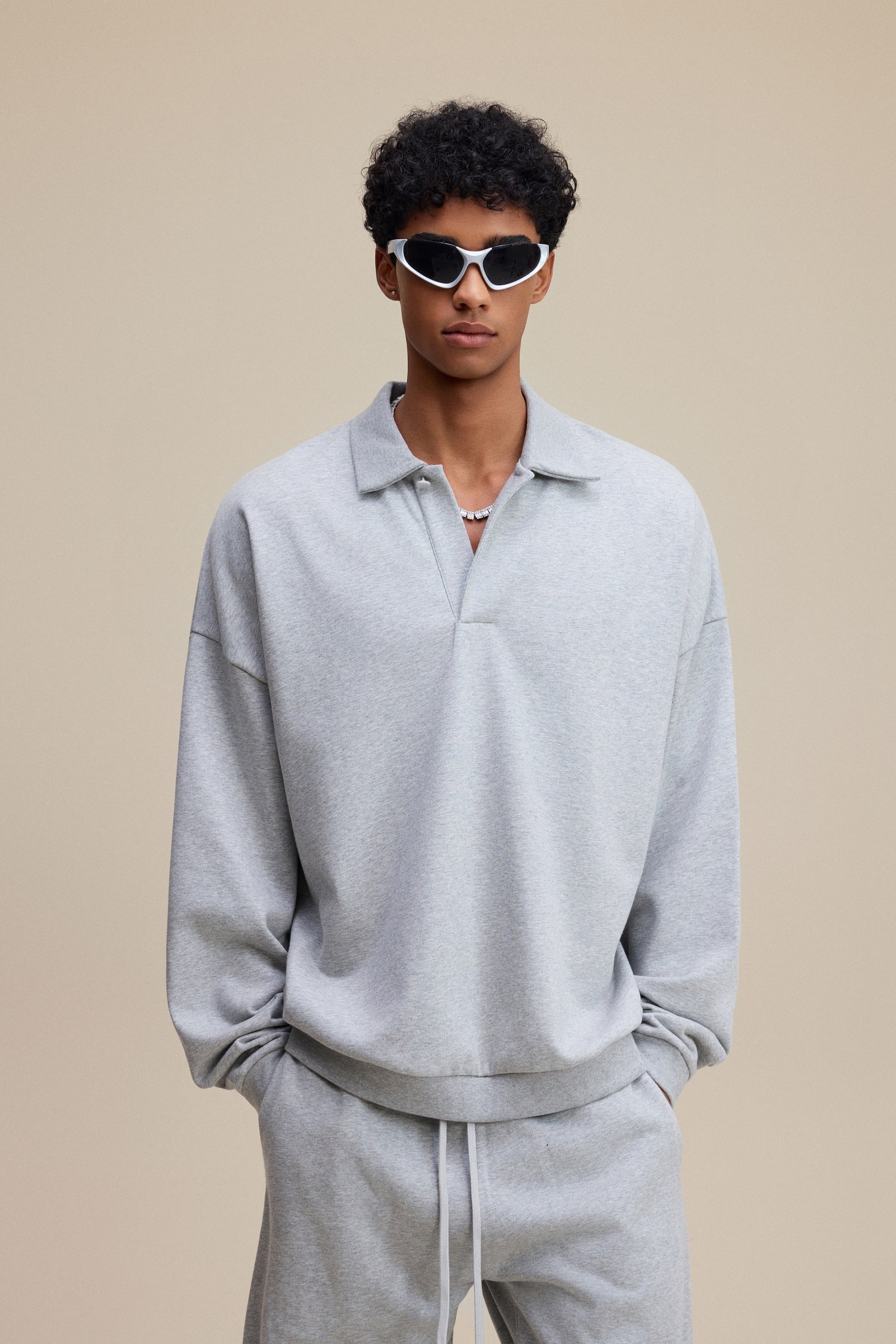 445GSM Fleece Lapel Sweatshirt