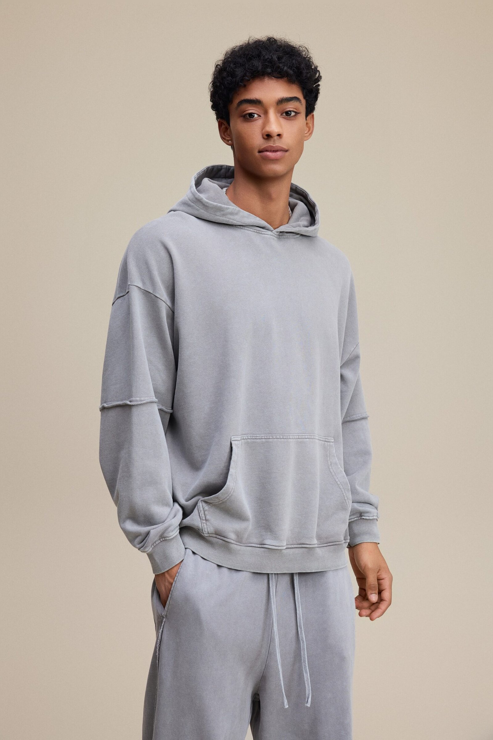 370GSM Washed Vintage Style Men's hoodie