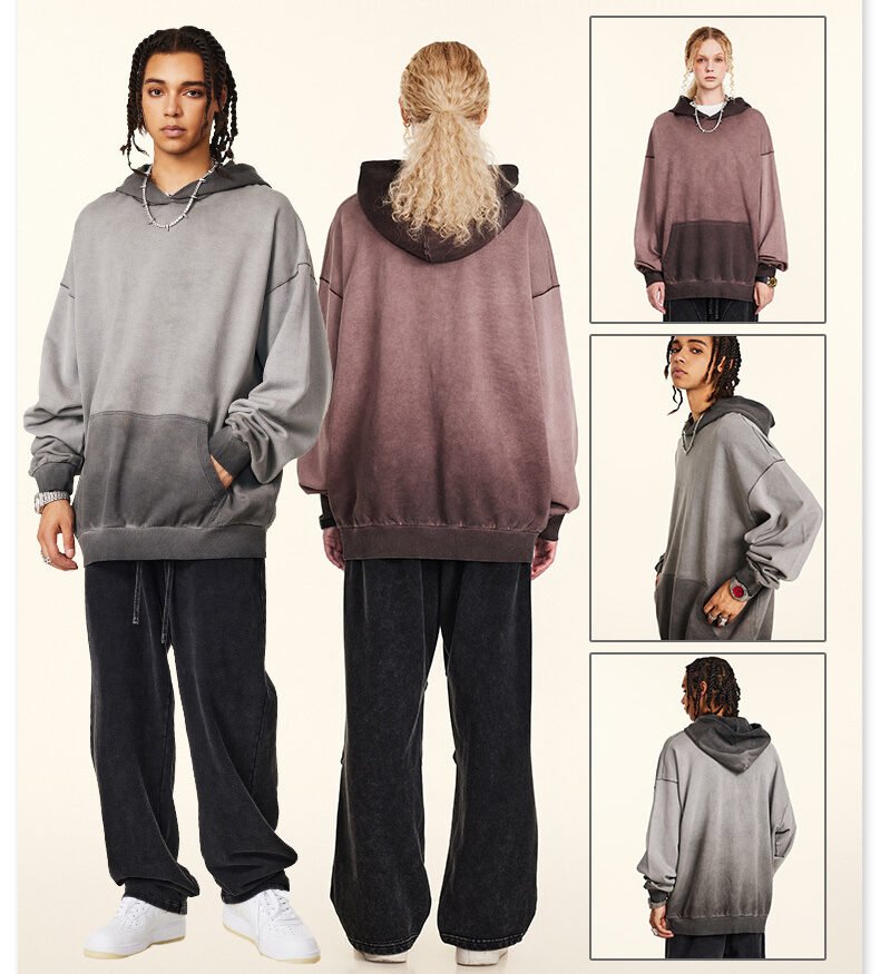 380GSM Gradient washed style hoodie
