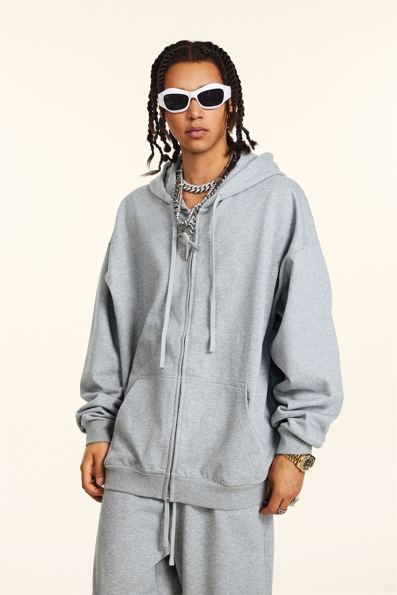 440GSM Heavyweight Terry Oversize Zip Hoodie